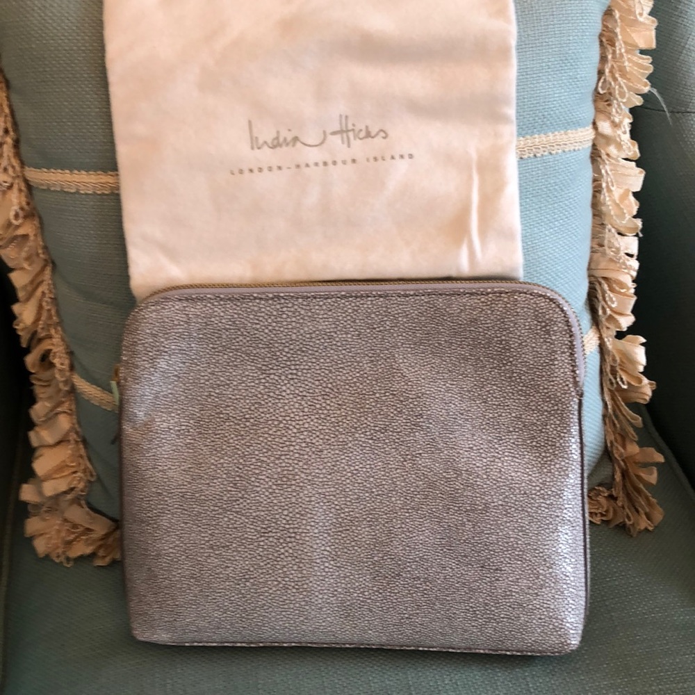 India Hicks leather clutch